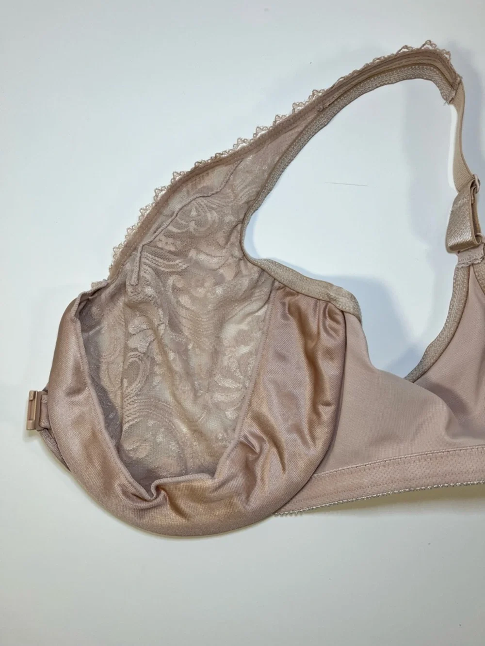 Glamorise WonderWire Front-Closure Stretch Lace Bra - Cafe, size 42F